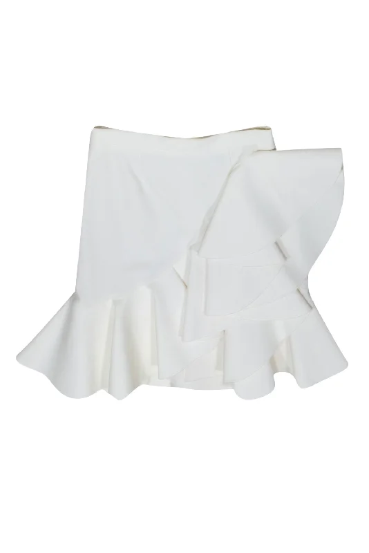 Time to Snag a Bargain!Ronny Kobo - Ivory Mini Skirt w/ Ruffles Sz S