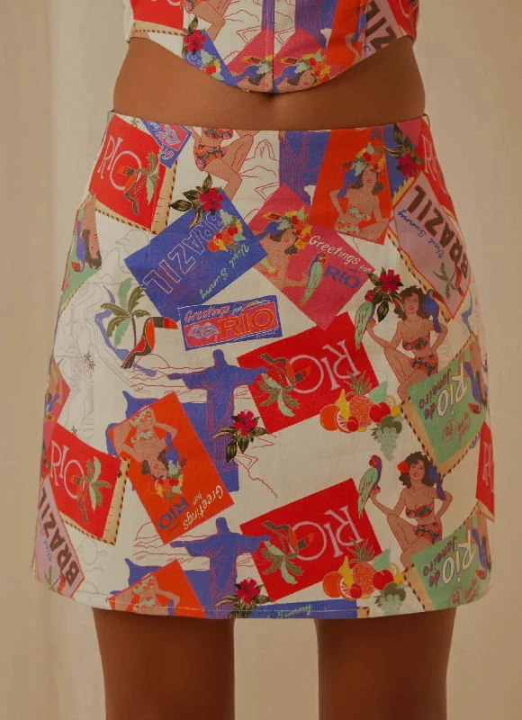 Don't Miss Out!Rooftop Drinks Mini Skirt - Stamp Travels