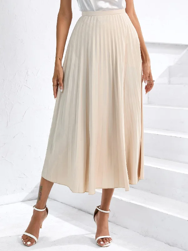 Must-Have Deals Inside!Amy Fashion - Solid Pleated Skirt Workwear