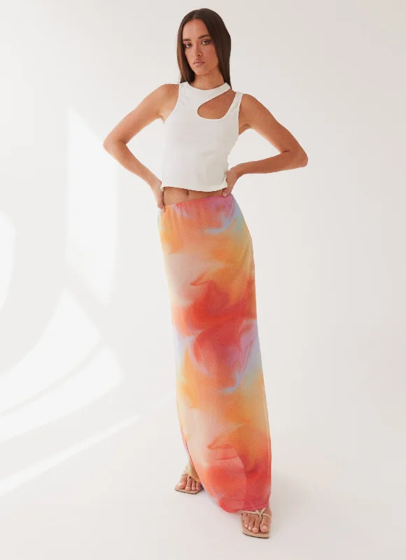 Exclusive Savings This Week!Sunlight Cascade Maxi Skirt - Rainbow Radiance