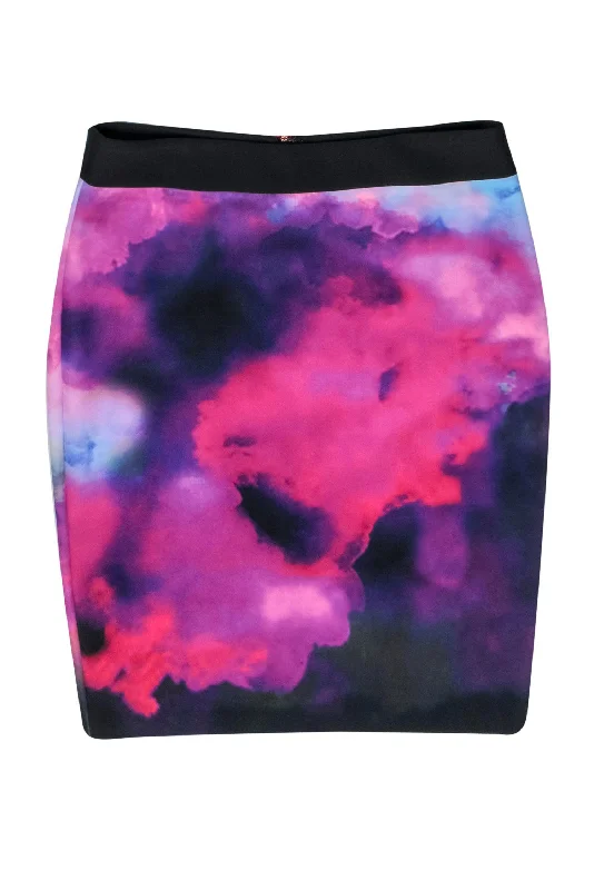Seasonal Sale – Shop Now!Ted Baker - Pink & Purple Galaxy Print Pencil Skirt Sz 4