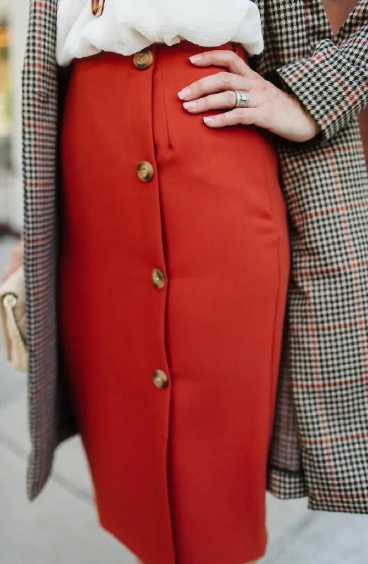 Huge Price Cuts Await!The Scarlett Pencil Skirt In Rust