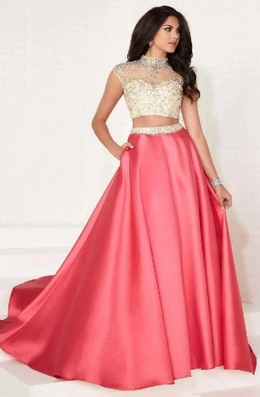 The Sale You’ve Been Waiting For!Tiffany Designs - 16277 Cap Sleeve Illusion Choker Mikado Gown The Sale You’ve Been Waiting For!Tiffany Designs - 16277 Cap Sleeve Illusion Choker Mikado Gown
