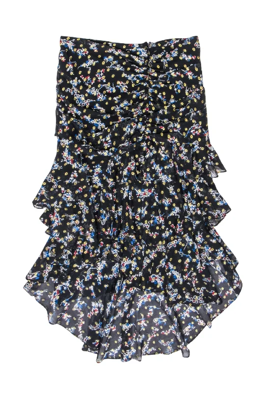 Save Up to 50% Off!Veronica Beard - Black & Multi Color Metallic Floral Print Ruffle Skirt Sz 2 Save Up to 50% Off!Veronica Beard - Black & Multi Color Metallic Floral Print Ruffle Skirt Sz 2