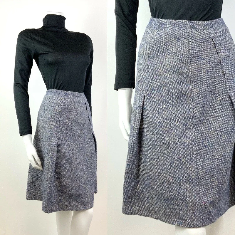 Save More When You Shop More!VINTAGE 60s 70s BLUE MULTI-COLOURED SPECKLED WOOL PLEATED CACHAREL SKIRT 6 8 Save More When You Shop More!VINTAGE 60s 70s BLUE MULTI-COLOURED SPECKLED WOOL PLEATED CACHAREL SKIRT 6 8