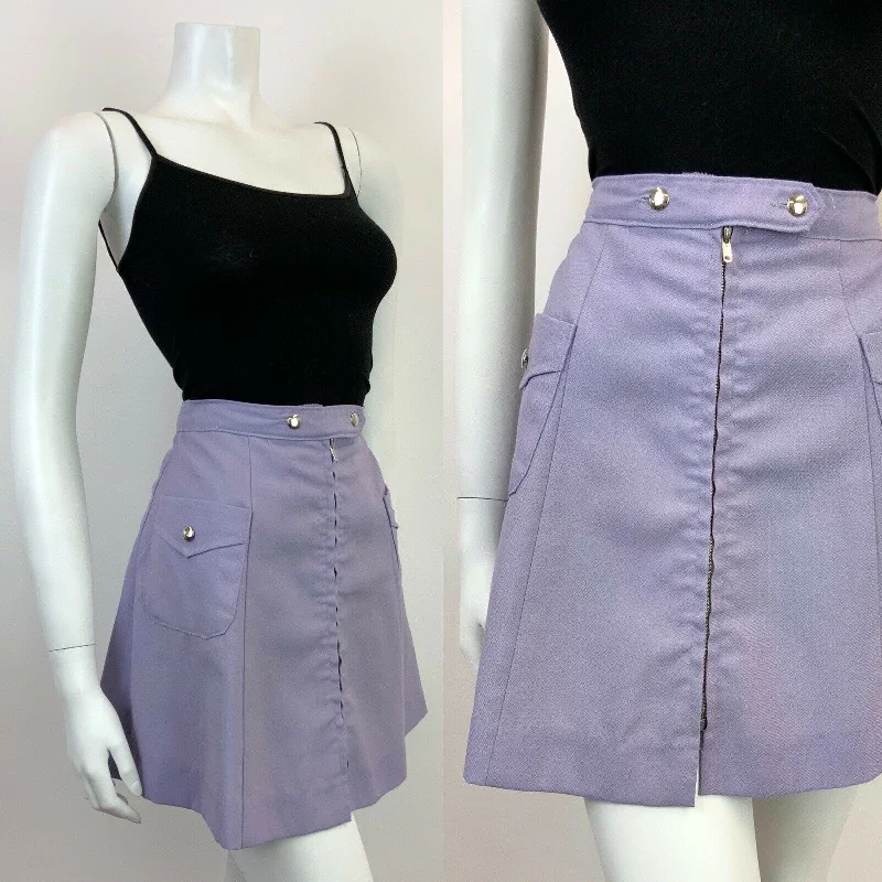 Great Deals, Just for You!VINTAGE 60s 70s LILAC PURPLE SILVER ZIP-UP MOD A-LINE MINI SKIRT 8 10 Great Deals, Just for You!VINTAGE 60s 70s LILAC PURPLE SILVER ZIP-UP MOD A-LINE MINI SKIRT 8 10