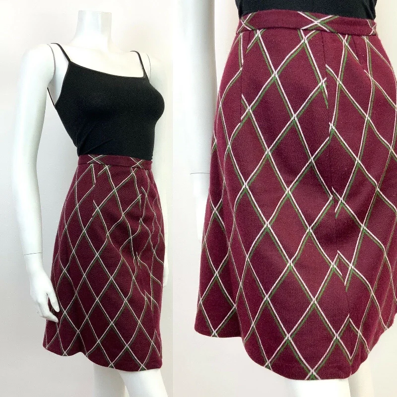 Shop Now and Save!VINTAGE 60s 70s PLUM PURPLE GREEN WHITE DIAMOND CHECKED MOD SKIRT 8 10 Shop Now and Save!VINTAGE 60s 70s PLUM PURPLE GREEN WHITE DIAMOND CHECKED MOD SKIRT 8 10