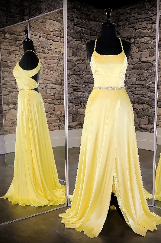 Exclusive Offers You’ll Love!Yellow Long Prom Dress with Slit Side vestido de fiesta de graduación Exclusive Offers You’ll Love!Yellow Long Prom Dress with Slit Side vestido de fiesta de graduación