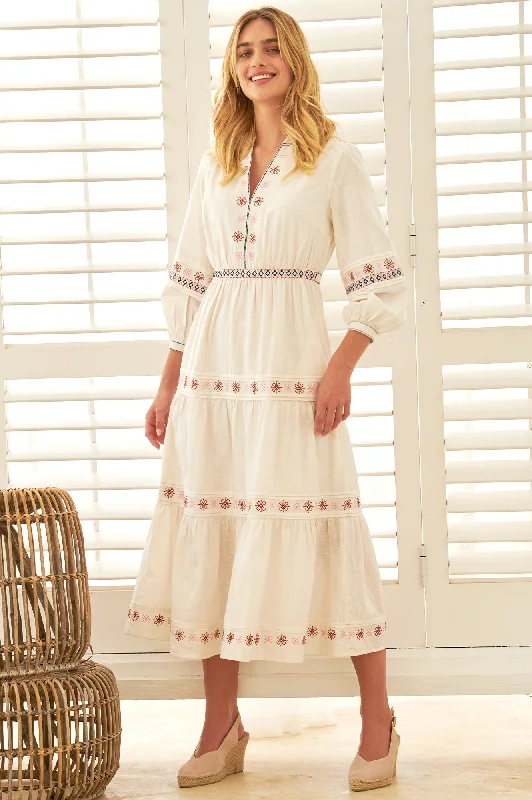 Instant Savings Await!Cindy Embroidered Dress | Natural