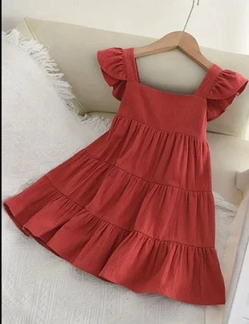 One Day Only – Huge Savings!Cotton Ruffle Sleeveless Dress