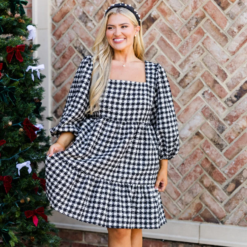 Limited-Time Price Drop!Don't Change A Thing Dress, Black-White