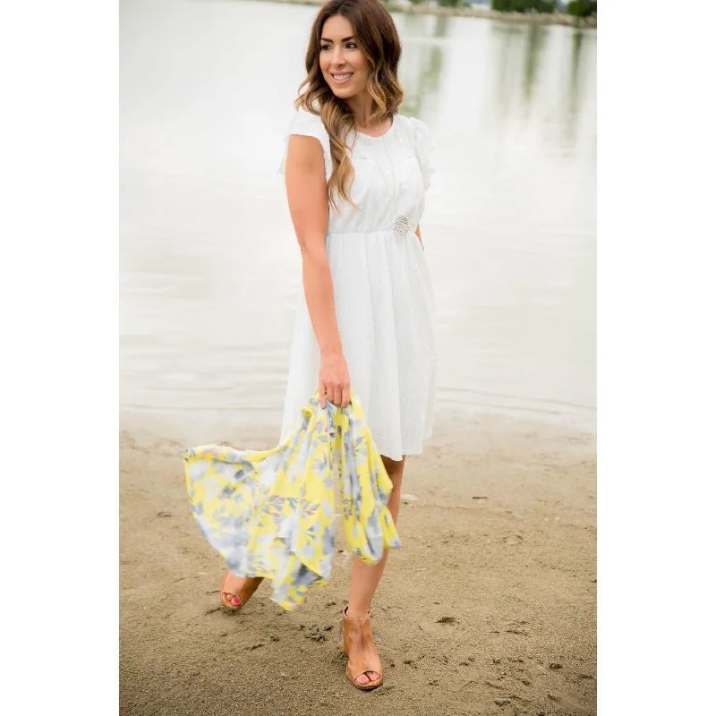 The Best Offers Are Here!Eyelet Stitched Dress