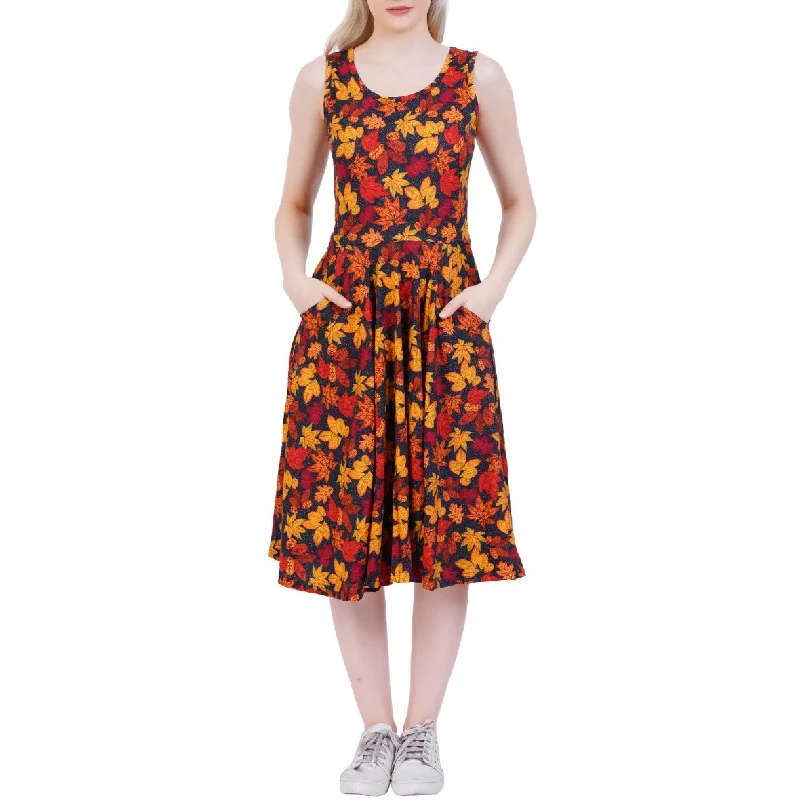 Find Your Perfect Deal Today!Autumn Leaves Sleeveless Twirl Dress