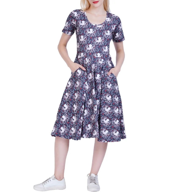 Hurry, Sale Ends Soon!Floral Octopus Twirl Dress