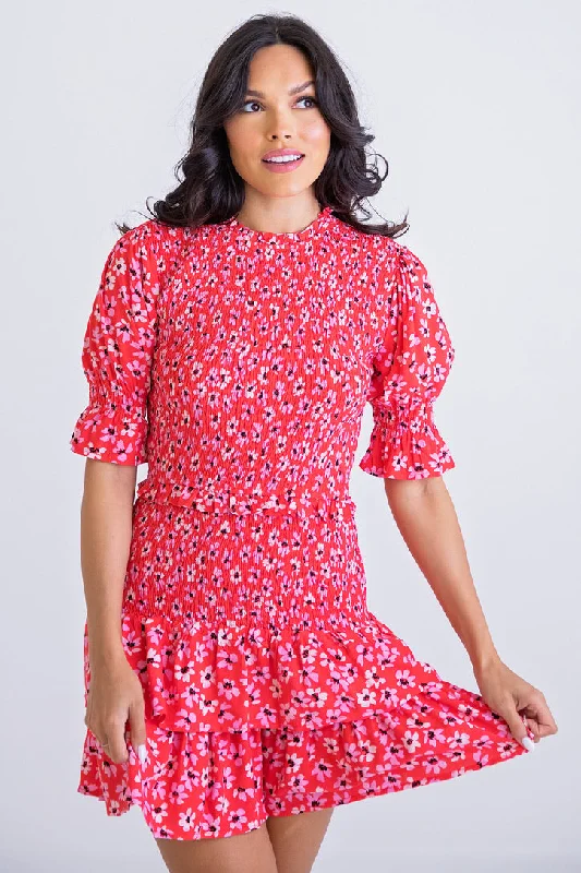 The Best Deals Won’t Wait!Floral Smock Ruffle Dress