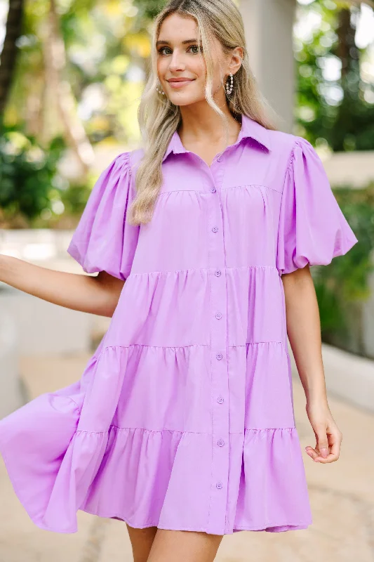 Massive Price Cuts!Make It So Lavender Purple Babydoll Dress