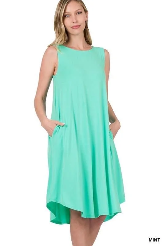 More Discounts, More Joy!Mint Sleeveless Dress