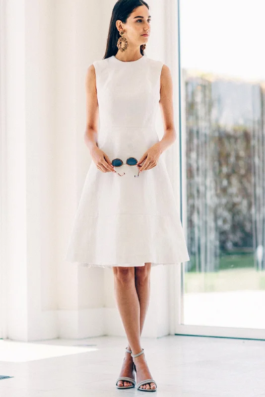 Upgrade for Less!Multi Seam Jewel Neck Dress