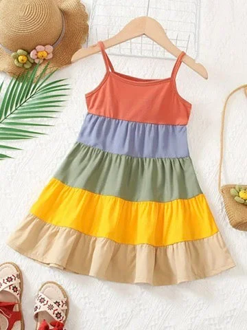Huge Savings – Act Now!Rainbow Thin Strap Dress