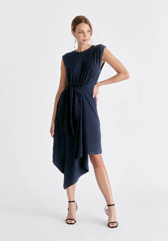 Hottest Discounts of the Year!Ribbed Asymmetric Hem Dress