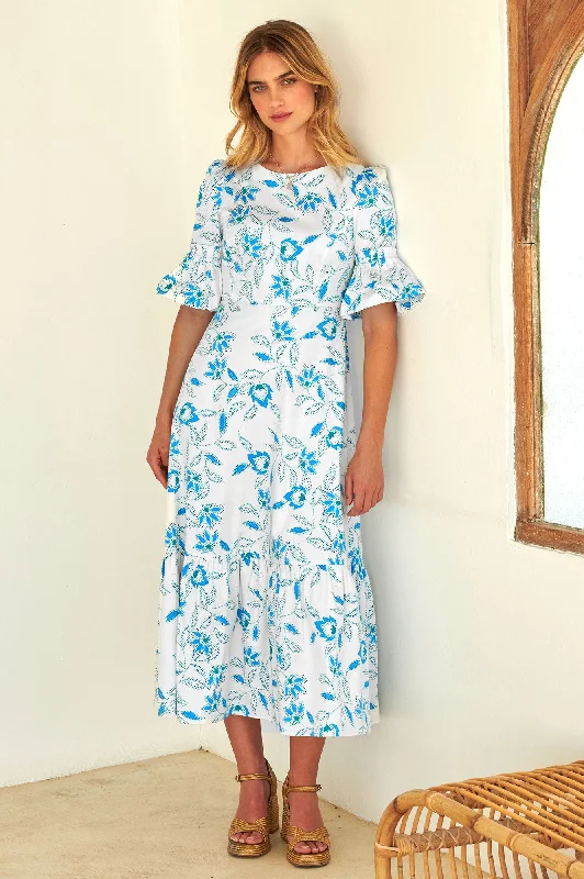 Your Favorite Sale is Back!Scarlett Cotton Sateen Dress | Waterlily Bright Blues
