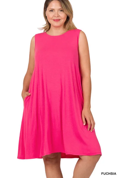 Biggest Sale of the Season!Fuchsia Sleeveless Dress