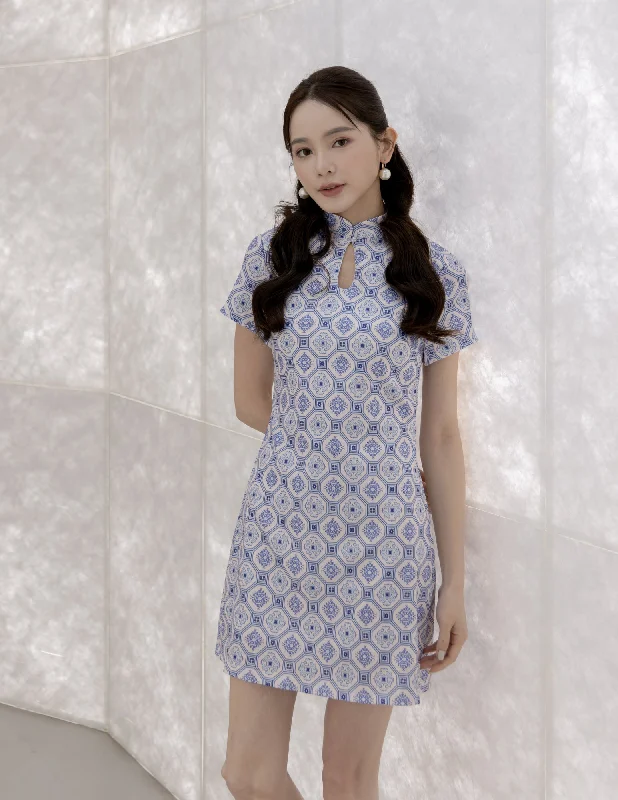 Hottest Discounts of the Year!Sue Cheongsam Dress in Blue
