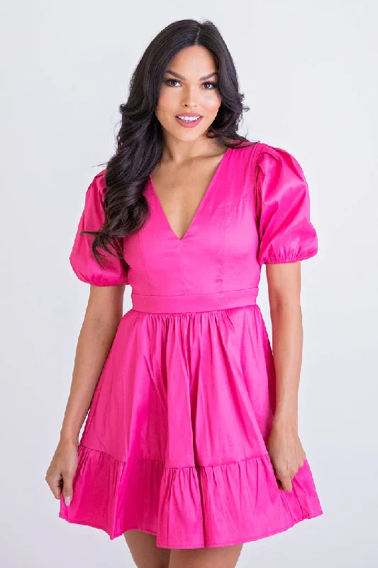 Your Shopping Wish, Our Discount Command!Taffeta Vneck Dress