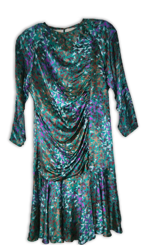 Incredible Savings Inside!Teal vintage printed dress sz L