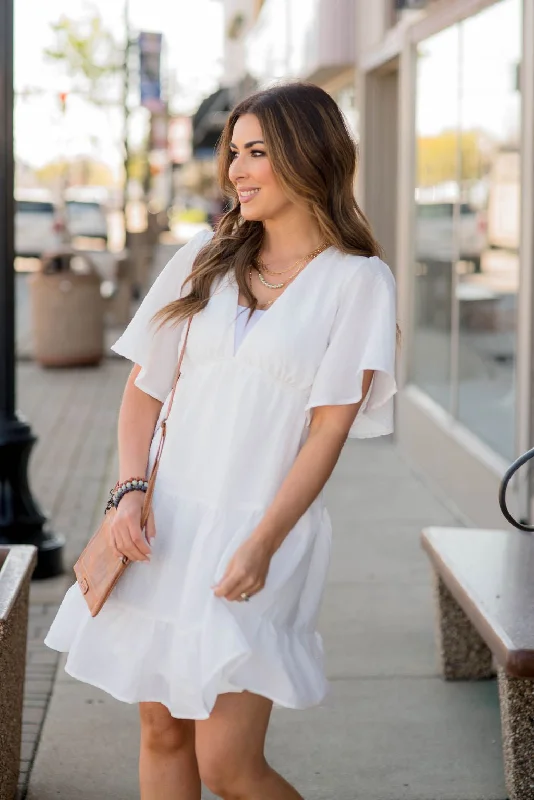 More Discounts, More Joy!Textured Flowy Tiered V Dress