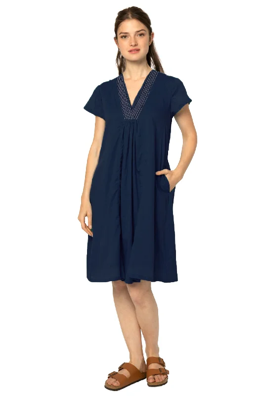 Time to Save Big!V Neck Swing Dress | Navy