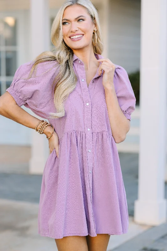 Exclusive Deals Just for You!Well Known Lavender Denim Babydoll Dress
