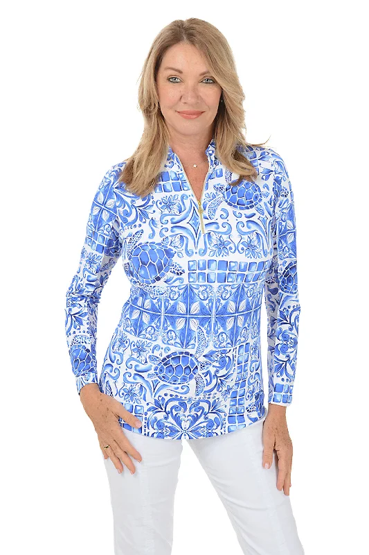 Hurry, Sale Ends Soon!Blue Turtle Tile UPF50+ Sun Shirt