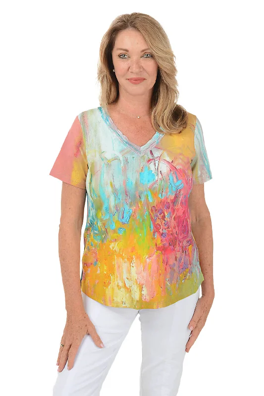 Limited Deals, Unlimited Savings!Lavender Shirred V-Neck Tee