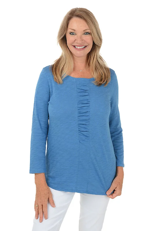 Must-Have Deals Inside!Ruched Panel Slub-Knit Top