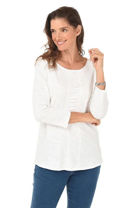 Every Deal is a Steal!Ruched Front Slub-Knit Top