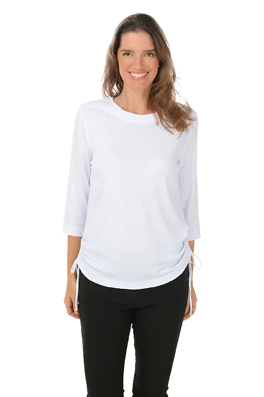 Your Favorite Sale is Back!Diagonal Ribbed Side Shirred Top