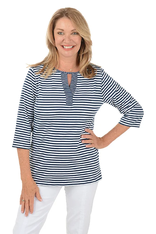 The Sale You’ve Been Waiting For!Sailor Striped Keyhole Neck Top