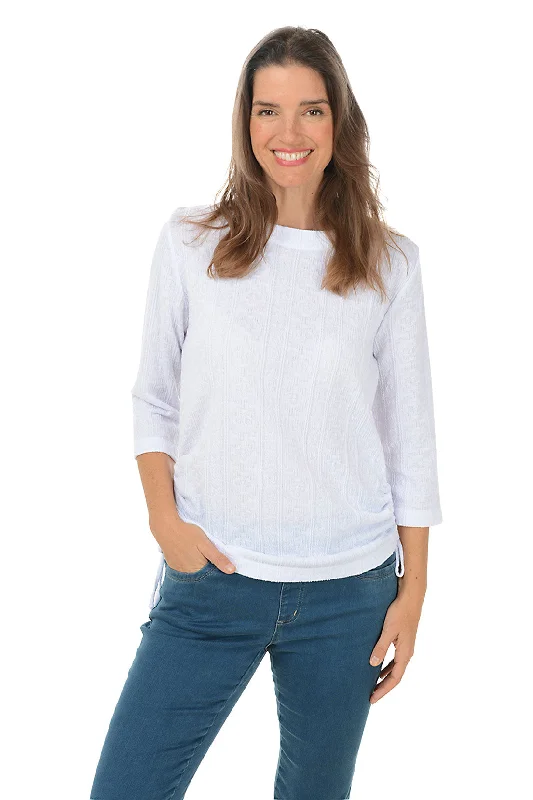 Your Favorite Items on Sale Now!Cable Knit Textured Side Shirred Top