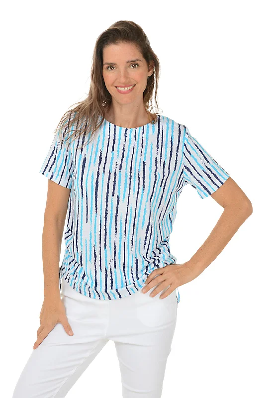 Your Shopping Wish, Our Discount Command!Seven Seas Sketched Stripe Short Sleeve Top