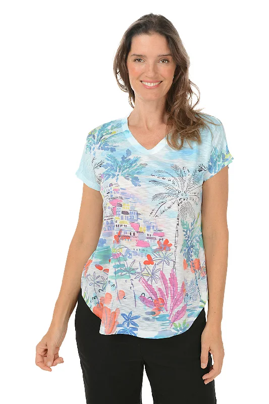 Unbeatable Prices!Petite Seaside Short Sleeve Slub Knit Top