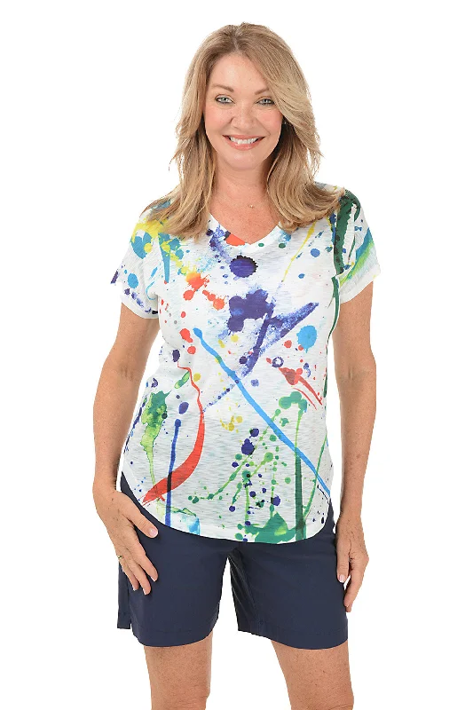 Your Discount is Waiting!Splash Short Sleeve Slub Knit Top