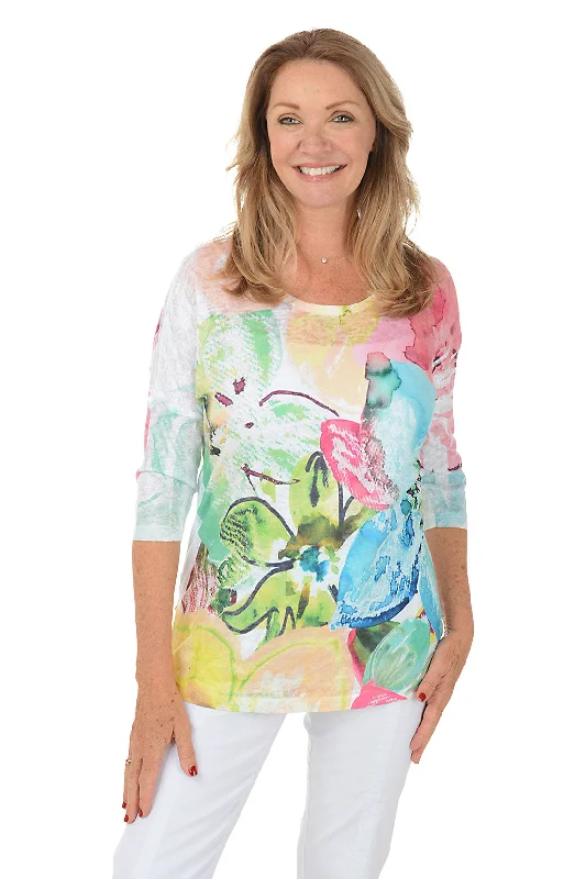 Your Favorite Items on Sale Now!Vivid Spring Curved Hem Knit Top