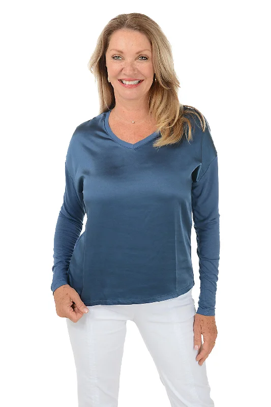 Today Only – Don’t Miss It!Satin Long Sleeve Knit Top