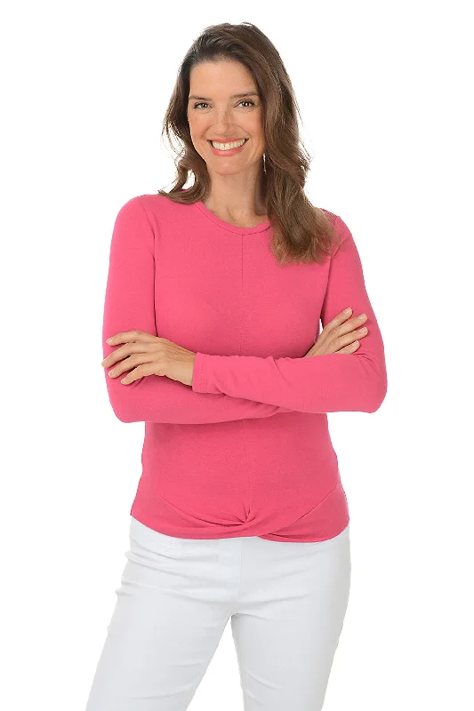 The Best Offers Are Here!Solid Twist-Front Long Sleeve Top