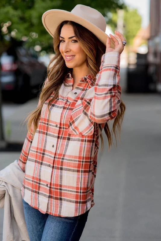 Score Huge Discounts Today!Festive Fall Plaid Button Up