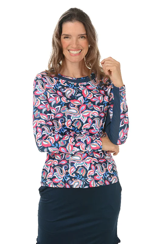 Best Offers of the Month!Paisley Mesh Scoop Neck UPF50 Sun Shirt