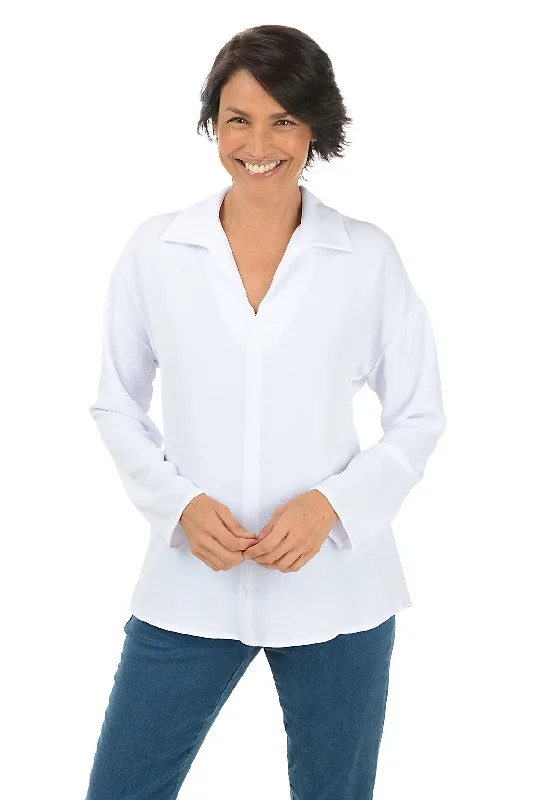 Limited-Time Price Drop!Button-Back Collared Blouse