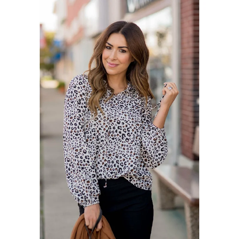 Shop More, Spend Less!Pop of Color Leopard Blouse