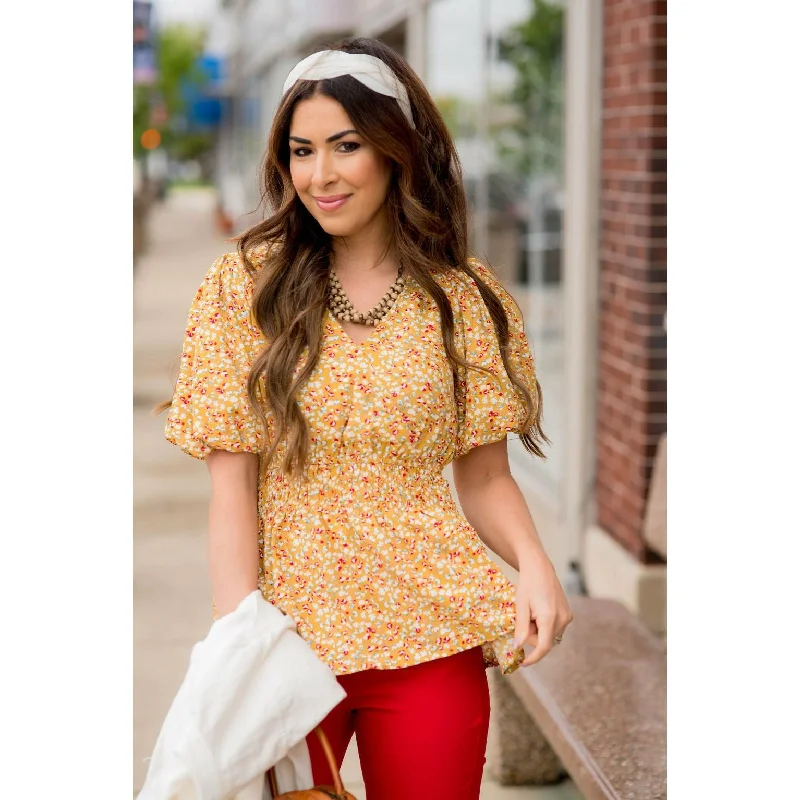 Shop Now and Save!Poppy Balloon Sleeve Peplum Blouse